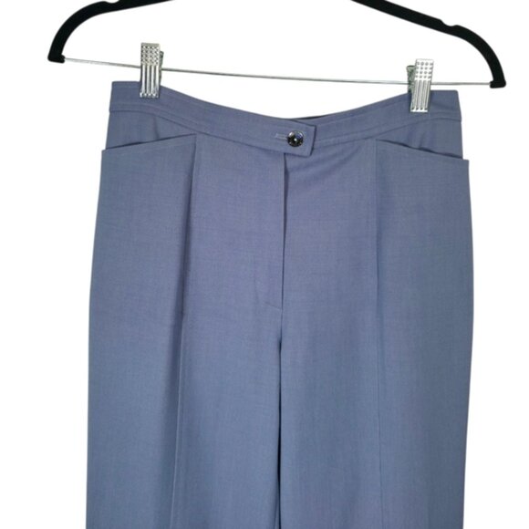 Escada Wool Flare Dress Pants Blue Size 36 - Picture 4 of 14